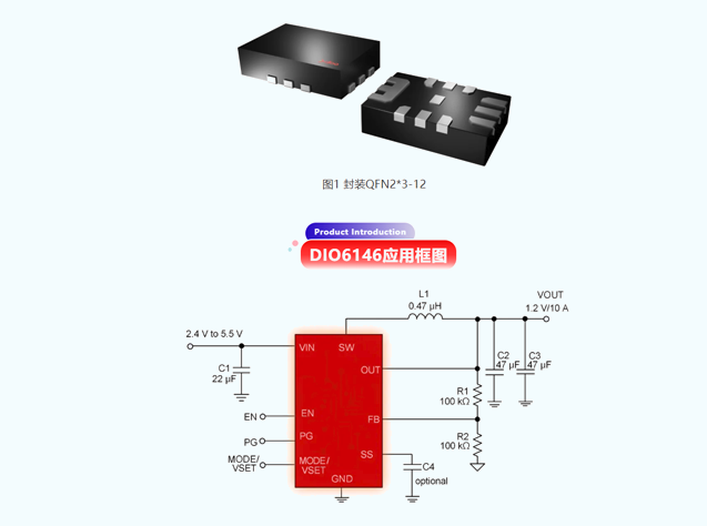 帝奥微DIO6146：10A同步降压电源设计重点 附利用框图